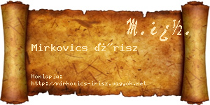 Mirkovics Írisz névjegykártya
